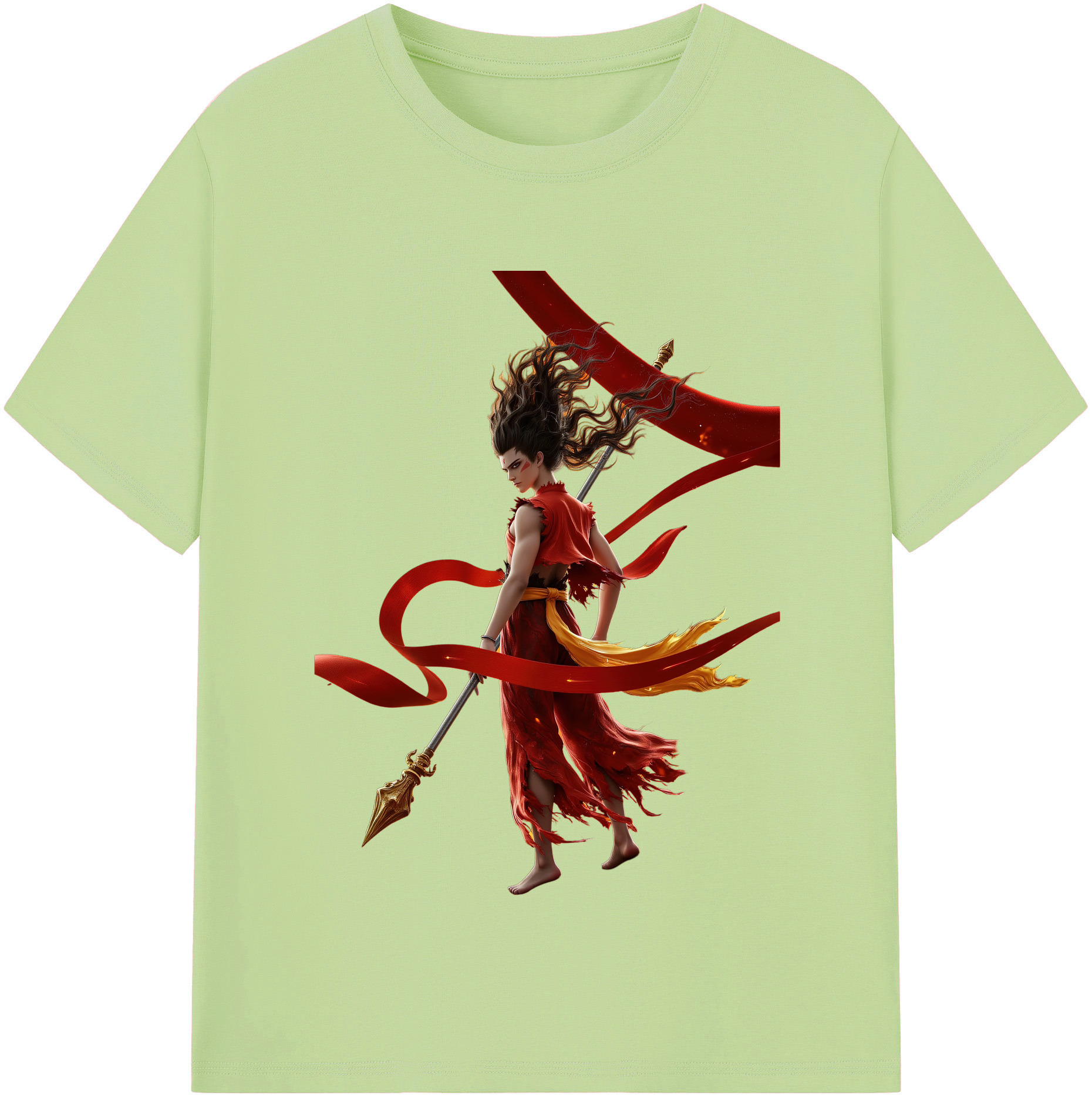 （画像用） Ne Zha 2 ナタ 魔童の大暴れ 綿100％半袖Tシャツ（フロントプリント）
